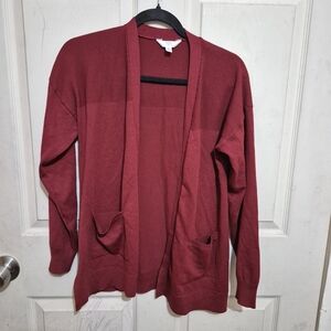 Time and Tru Burgundy Knit Cardigan